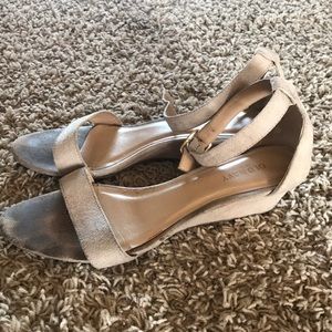 Nude Suede Demi Wedges